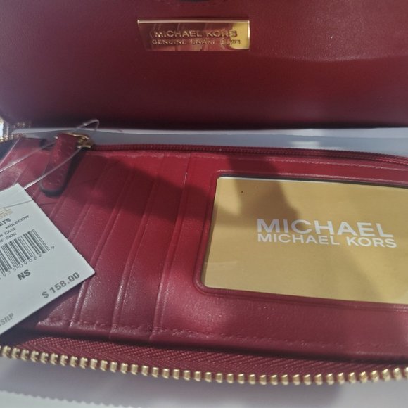 NWT ✅ Michael Kors Mulberry Snakeskin Set: Clutch Wristlet + Matching Wallet NWT - Picture 9 of 16